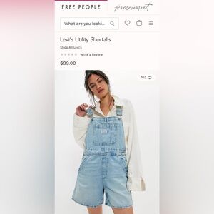 SOLD- Levi's Light Blue Denim Shortall Overalls
